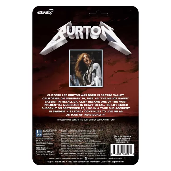 Super7 Cliff Burton^Cliff Burton Reaction Figures - Cliff Burton (Flannel Shirt)