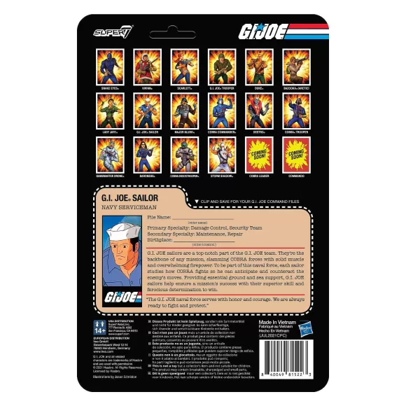 Super7 G.I. Joe^G.I. Joe Reaction Figures Wave 2 - Blueshirt Clean-Shaven (Pink)