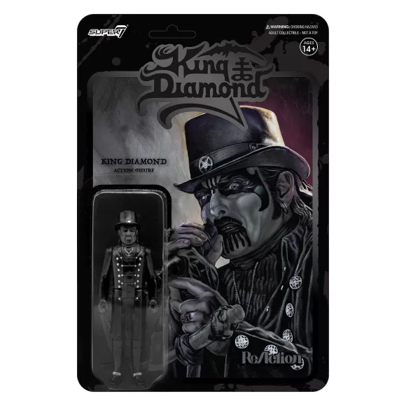 Super7 King Diamond^King Diamond Reaction Figure - Top Hat (Midnight Black Metal)