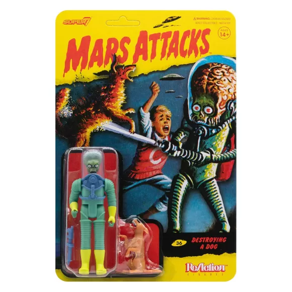 Super7 Mars Attacks^Mars Attacks Reaction Figure - Destroying A Dog