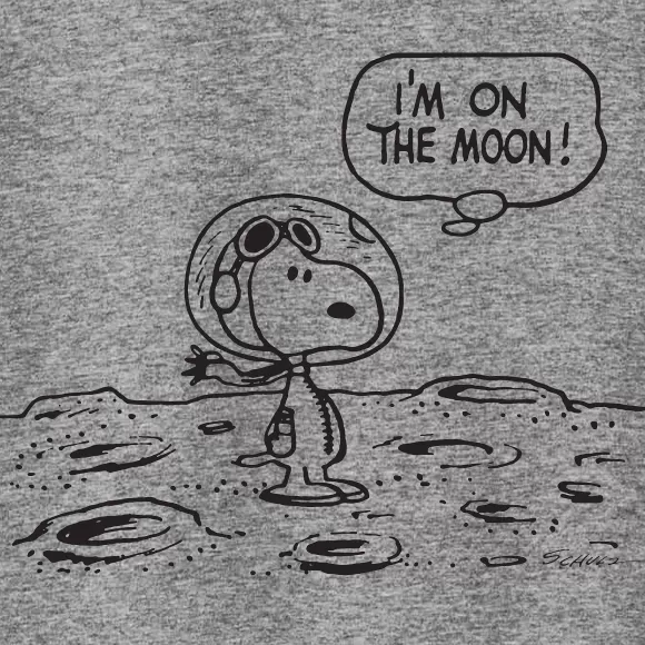 Super7 Peanuts^Peanuts Snoopy On The Moon - Athletic Heather T-Shirt