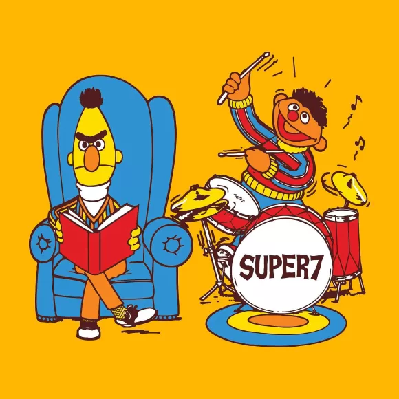 Super7 Sesame Street^Sesame Street T-Shirt - Bert & Ernie Jam