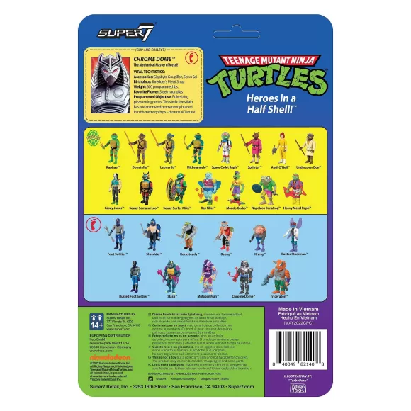 Super7 Teenage Mutant Ninja Turtles^Teenage Mutant Ninja Turtles Reaction Wave 6 - Chrome Dome