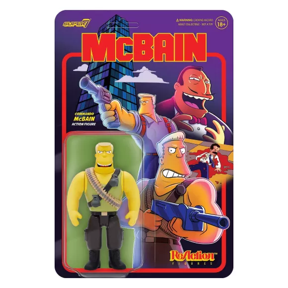 Super7 The Simpsons^The Simpsons Reaction Wave 1 Mcbain - Mcbain (Commando)