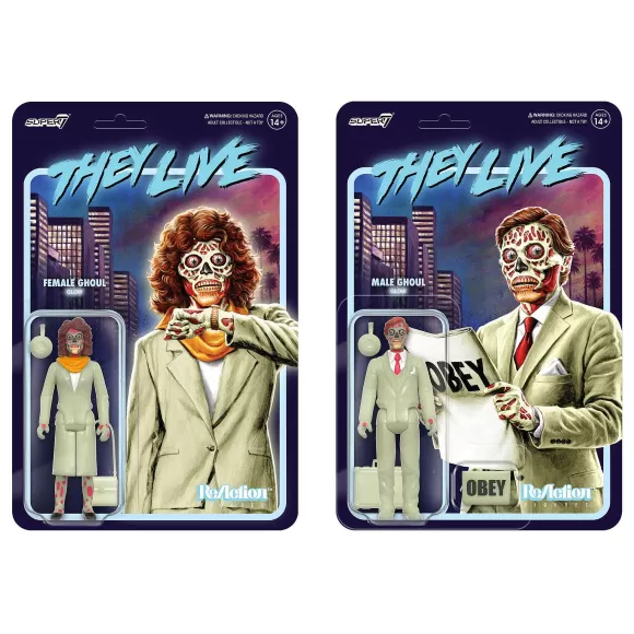 Super7 They Live^They Live Reaction Wave 2 (Glow) Full Set