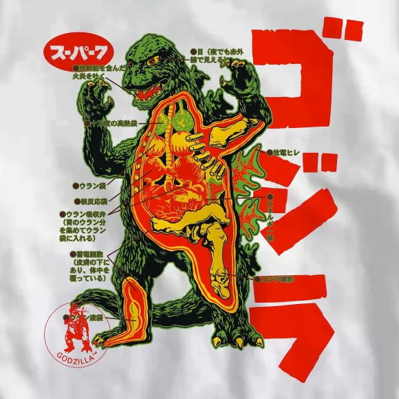 Super7 Godzilla^Toho T-Shirt - Anatomical Godzilla Ringer