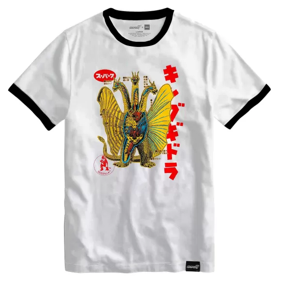 Super7 Godzilla^Toho T-Shirt - Anatomical King Ghidorah Ringer