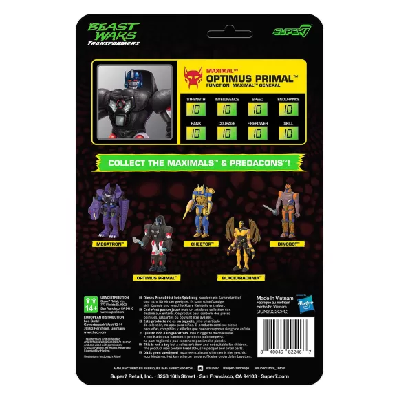 Super7 Transformers^Transformers Reaction Wave 7 Beast Wars - Optimus Primal