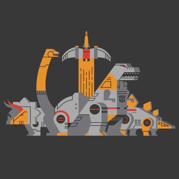 Super7 Transformers^Transformers T-Shirt - Geometric Dinobots